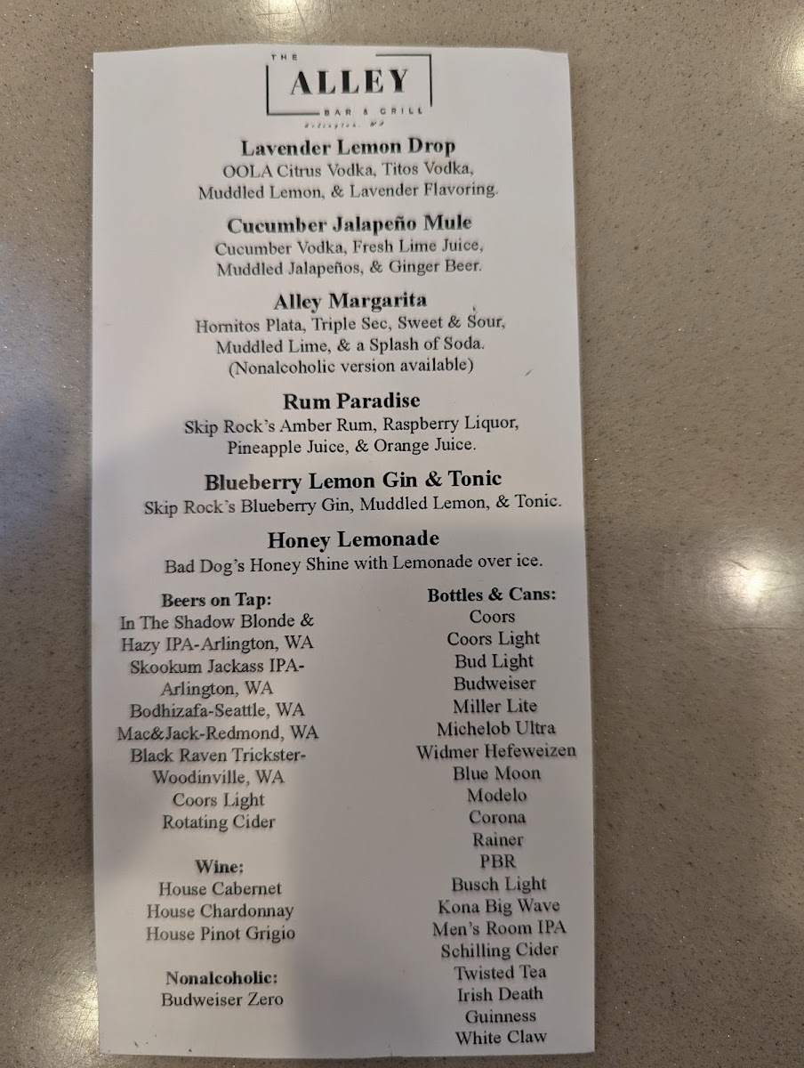 The Alley Bar & Grill Menu - Image 5